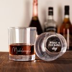 Bicchiere da whisky What A Fucking Day personalizzato con testo inciso festa del papà regalo di compleanno e pensionamento per uomini
