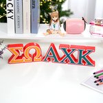 Personalisierte 3D Multicolor Sorority 2-3 griechische Buchstaben Schreibtisch Wohnheim Dekor Geburtstag Geschenk für Schwestern Freunde