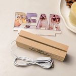 Personalisierte 3-7 Hund Katze Fotos Name LED-Nachtlicht mit hölzernen Basis Home Decor Memorial Sympathie Erinnerung Geschenk für Tierhalter
