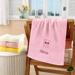 Henkilökohtainen kirjonta Eläin Super imukykyinen 100% puuvilla Face Towel Kylpypyyhe Kylpypyyhe nimellä Housewarming Home Decor Lahja perheelle Ystäville