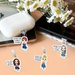 Personalisierte Cartoon Buch Liebhaber Micro USB Typ C Beleuchtung Port Staub Stecker Charm Zubehör für iPhone Laptop Tablet Geburtstag Geschenk für Frauen Mädchen