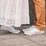 Personalized Groom Bridal Shoes Vinyl Decal Sticker with Name Date and Heart Multicolor Available Wedding Day Accessories for Couple