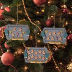 Personalisierte 1-10 Lebkuchen Mann Katze Hund Keks hölzerne Weihnachtsschmuck mit eingraviertem Namen und Titel Weihnachtsbaumschmuck Geschenk für Familie Kinder