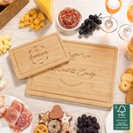 Personalised Monogram Initial Name Date  FSC Bamboo Engraved Charcuterie Chopping Board with Juice Groove Housewarming Wedding Gift for Couple Family