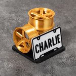 Personalisierte 3D gedruckt gestapelt Rad Nummernschild Design unterteilt Stifthalter mit Text Schreibtisch Organizer Bürozubehör Geschenk für Autoliebhaber