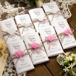 Personalizzato Per le tue lacrime felici Set di 4 pacchetti di fazzoletti di carta rosa per matrimoni con nome e data della coppia Regalo di nozze per gli invitati