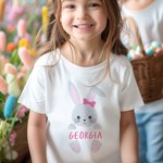 Personalised Easter Bunny 100% Cotton Kids T-shirt Baby Bodysuit with Name Easter Party Gift for Boys Girls