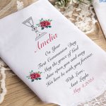 Pañuelo de Encaje Personalizado Primera Comunión con Nombre y Texto Bautizo Regalo para Ella