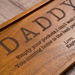 Vassoio portaoggetti in legno personalizzato Empty Your Pockets con titolo e nome incisi Organizzatore da scrivania Festa del papà Regalo di compleanno per uomo