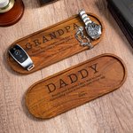 Vassoio portaoggetti in legno personalizzato Empty Your Pockets con titolo e nome incisi Organizzatore da scrivania Festa del papà Regalo di compleanno per uomo