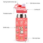 Personalisierte Multicolor Cute Rabbit Karriere 12oz isolierte Kinder Wasserflasche mit Griff und Stroh Geburtstag Ostern Geschenk für Jungen Mädchen