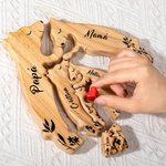 Rompecabezas de madera personalizado con osos de 2 a 8 nombres y corazón decoración para hogar regalo de cumpleaños o Día del Padre para la familia