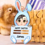 Personalized Cartoon Rabbit Character Wooden Money Holder with  Name Easter Basket Stuffers Gift for Kids Adults