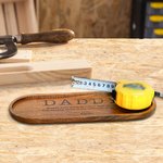 Vassoio portaoggetti in legno personalizzato Empty Your Pockets con titolo e nome incisi Organizzatore da scrivania Festa del papà Regalo di compleanno per uomo