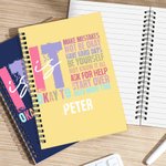 Personalisierte Retro Es ist okay, Fehler zu machen A5 Spiral Name Notebook mit motivierenden Spruch inspirierende Affirmation Geschenk für Freunde Studenten