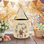 Personalisierte Vielzahl von niedlichen Kaninchen Karriere Gott sagte, ich bin wiederverwendbare Eimertasche mit Griff und Name Ostereierjagd Süßigkeiten Lagerung Geschenk für Kinder
