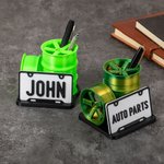 Personalisierte 3D gedruckt gestapelt Rad Nummernschild Design unterteilt Stifthalter mit Text Schreibtisch Organizer Bürozubehör Geschenk für Autoliebhaber