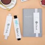 Personalized Birth Flower Name Leather Bookmark Band with Pen Pocket Reading Accessory Birthday Gift for Bookworms