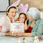 Personalisierte niedliche Hasenohren Eimer Tasche große Kapazität Korb mit Namen Ostern Jagd Party Geschenk für Kinder