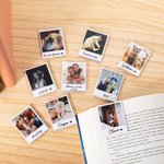 Gepersonaliseerde Polaroid stijl vouwen magnetische foto bladwijzer Clips met tekst Verjaardag terug naar school Gift voor boek minnaars