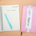Personalized Birth Flower Name Leather Bookmark Band with Pen Pocket Reading Accessory Birthday Gift for Bookworms