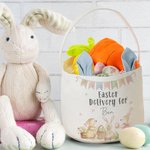Personalisierte niedliche Hasenohren Eimer Tasche große Kapazität Korb mit Namen Ostern Jagd Party Geschenk für Kinder