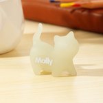 Personalized Mini Cute Cat Wooden Carved Statue Collectible Figurine with Engraved Name Handmade Home Desk Decor Birthday Gift for Cat Lovers