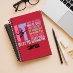 Personalisierte Retro Es ist okay, Fehler zu machen A5 Spiral Name Notebook mit motivierenden Spruch inspirierende Affirmation Geschenk für Freunde Studenten
