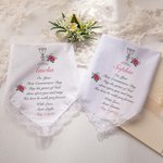 Pañuelo de Encaje Personalizado Primera Comunión con Nombre y Texto Bautizo Regalo para Ella