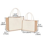 Personalised Retro French Toile De Jouy Print Jute Tote Bag with Monogram or Name Bridesmaid Birthday Gift for Women
