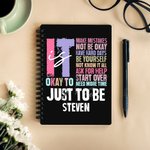 Personalisierte Retro Es ist okay, Fehler zu machen A5 Spiral Name Notebook mit motivierenden Spruch inspirierende Affirmation Geschenk für Freunde Studenten