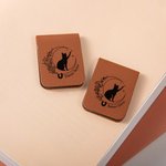 Personalisierte Katze Mond Geburt Blume magnetische Leder Lesezeichen Clip mit Namen Lesen Schreibwaren Zubehör Geburtstag Geschenk für Bücherwürmer Buchliebhaber