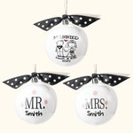 Personalizada Sr. y la Sra. ornamento de la boda Juego de 3 bolas colgantes de Navidad Fiesta de Navidad Árbol de Navidad Decoración Recién casados Pareja Aniversario Regalo