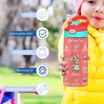 Personalisierte Multicolor Cute Rabbit Karriere 12oz isolierte Kinder Wasserflasche mit Griff und Stroh Geburtstag Ostern Geschenk für Jungen Mädchen