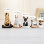 Personalisierte Handgefertigte Haustier Portrait Statue mit Schild und Sockel Bär Elefant Hund Katze Papagei Geschenk für Tierliebhaber
