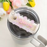 Henkilökohtainen Floral AcrylicTumbler nimilevy Tag tarvikkeet Stanley Cup syntymäpäivä puolue suosikki lahja perheelle ystävät