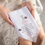 Pañuelo de Encaje Personalizado Primera Comunión con Nombre y Texto Bautizo Regalo para Ella