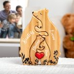 Rompecabezas de madera personalizado con osos de 2 a 8 nombres y corazón decoración para hogar regalo de cumpleaños o Día del Padre para la familia