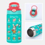 Personalisierte Multicolor Cute Rabbit Karriere 12oz isolierte Kinder Wasserflasche mit Griff und Stroh Geburtstag Ostern Geschenk für Jungen Mädchen