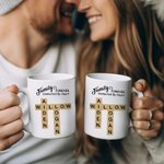 Personalized Family Connected By Heart Forever Crossword Puzzle 11oz 15oz Ceramic Mug with Name Birthday Housewarming Gift for Family