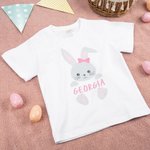 Personalised Easter Bunny 100% Cotton Kids T-shirt Baby Bodysuit with Name Easter Party Gift for Boys Girls