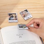 Gepersonaliseerde Polaroid stijl vouwen magnetische foto bladwijzer Clips met tekst Verjaardag terug naar school Gift voor boek minnaars
