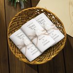 Personalizzato Per le tue lacrime felici Set di 4 pacchetti di fazzoletti di carta rosa per matrimoni con nome e data della coppia Regalo di nozze per gli invitati