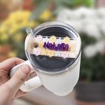 Henkilökohtainen Floral AcrylicTumbler nimilevy Tag tarvikkeet Stanley Cup syntymäpäivä puolue suosikki lahja perheelle ystävät
