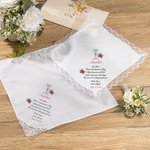 Pañuelo de Encaje Personalizado Primera Comunión con Nombre y Texto Bautizo Regalo para Ella