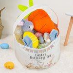 Personalisierte niedliche Hasenohren Eimer Tasche große Kapazität Korb mit Namen Ostern Jagd Party Geschenk für Kinder
