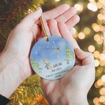 Personalisierte erste Weihnachten niedlichen Hasen Keramik Ornament mit Namen doppelseitigen Druck Baumschmuck Urlaub Party Geschenk für Neugeborene