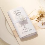 Personalizzato Per le tue lacrime felici Set di 4 pacchetti di fazzoletti di carta rosa per matrimoni con nome e data della coppia Regalo di nozze per gli invitati