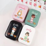Personalisierte Blumen Ostereier Cartoon Charakter Reise Schmuckkasten mit Namen und wechselnde Farbe LED Make-up Spiegel Geburtstag Ostern Geschenk für Mädchen