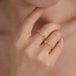 Personalisierte zierliche 2-3 Geburt Blumen Zirkon Ring Minimalistische Schmuck Muttertag Jahrestag Geburtstag Geschenk für Frauen